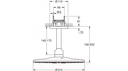 Верхний душ GROHE Rainshower 310 Smartactive 26477000