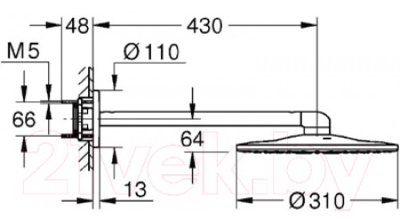 Верхний душ GROHE Rainshower 310 SmartActive (26475000)