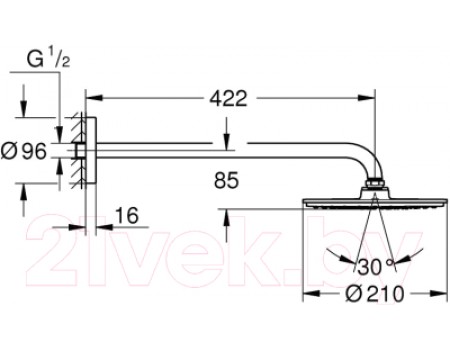 Верхний душ GROHE Rainshower Cosmopolitan 210 26171000