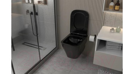 Унитаз подвесной Abber Rechteck AC1201MB (черный матовый)