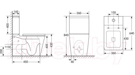 Унитаз подвесной Abber Rechteck AC1210 (белый)