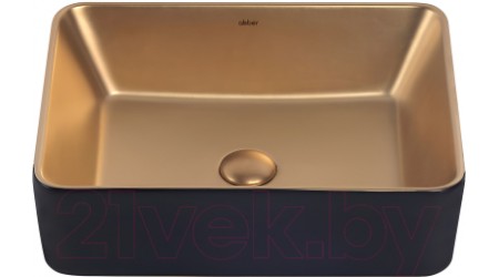 Умывальник Abber Rechteck AC2212BG (золото матовое/черный)