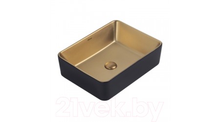 Умывальник Abber Rechteck AC2212BG (золото матовое/черный)