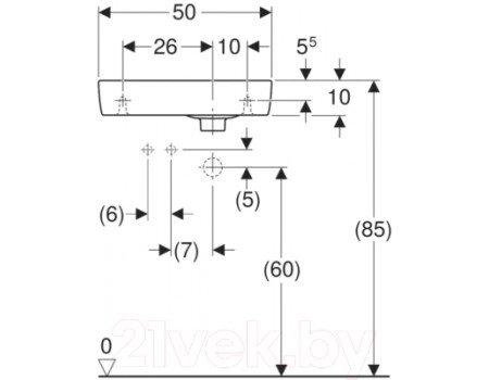Умывальник Geberit Renova 50x25 (276350-000)