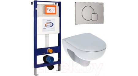 Унитаз подвесной с инсталляцией Geberit Renova T54 Rimfree 500.801.00.1 + 10.702.450.02.10