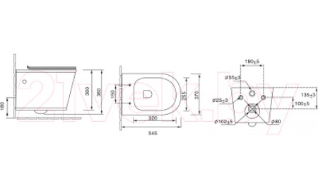 Унитаз подвесной Grossman Retro GR-4482S (с сиденьем)