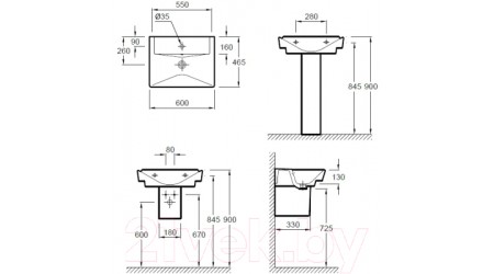 Умывальник Jacob Delafon Reve E4802-00