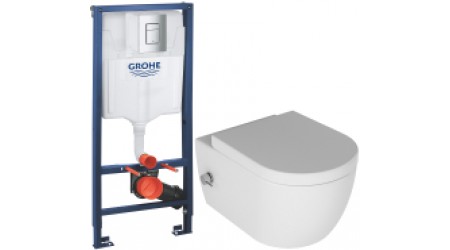 Унитаз подвесной с инсталляцией Quarter Bath Rimless 70DE03054.00.4.3.02 + Rapid SL 38772001