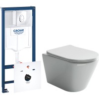 Унитаз подвесной с инсталляцией Ceramica Nova Rimless CN1804 + 38750001