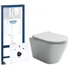 Унитаз подвесной с инсталляцией Ceramica Nova Rimless CN1804 + 38750001
