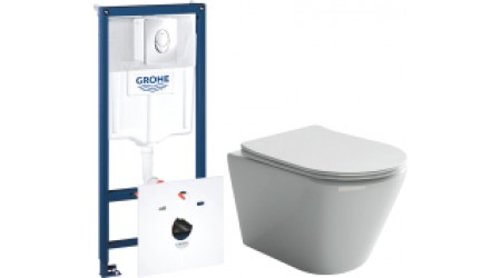 Унитаз подвесной с инсталляцией Ceramica Nova Rimless CN1804 + 38750001