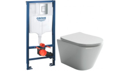 Унитаз подвесной с инсталляцией Ceramica Nova Rimless CN1804 + 38772001