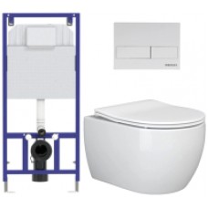 Унитаз подвесной с инсталляцией Ceramica Nova Rimless CN3001 + 040000 + L4 040014