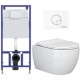 Унитаз подвесной с инсталляцией Ceramica Nova Rimless CN3001 + 040000 + R1 040021