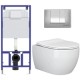 Унитаз подвесной с инсталляцией Ceramica Nova Rimless CN3001 + 040000 + S3 040043