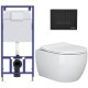 Унитаз подвесной с инсталляцией Ceramica Nova Rimless CN3001 + 040000 + S5 040045