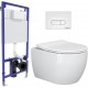 Унитаз подвесной с инсталляцией Ceramica Nova Rimless CN3001 + 040231 + кнопка D1