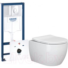 Унитаз подвесной с инсталляцией Ceramica Nova Rimless CN3001 + 38750001