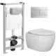 Унитаз подвесной с инсталляцией Ceramica Nova Rimless CN3001 + E5504-NF + E4316-38R