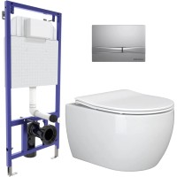 Унитаз подвесной с инсталляцией Ceramica Nova Rimless CN3001 + F2 040252