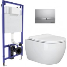 Унитаз подвесной с инсталляцией Ceramica Nova Rimless CN3001 + F2 040252