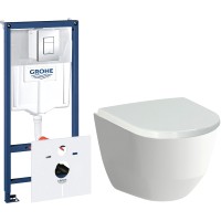 Унитаз подвесной с инсталляцией Laufen Rimless Pro 8209660000001 + 8969513000001 + 38775001