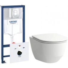 Унитаз подвесной с инсталляцией Laufen Rimless Pro 8209660000001 + 8989660000001 + 38775001