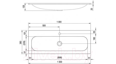 Умывальник Ravak Ring 100x38 / XJK01110000