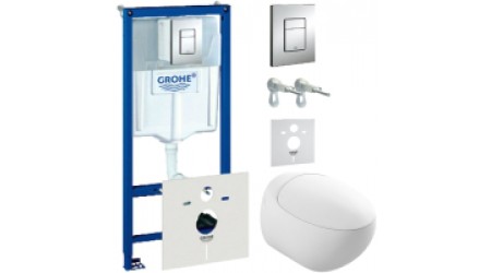 Унитаз подвесной с инсталляцией Sanita Luxe Ringo RNGSLWH0104 + 38775001