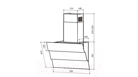 Вытяжка наклонная Lex Rio G 60 / CHTI000369 (черный)
