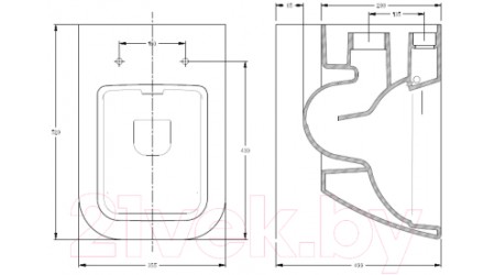 Унитаз подвесной Serel Rita RT26SL (с сиденьем)