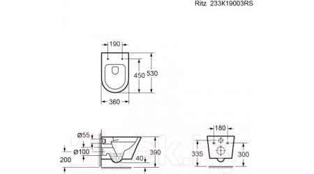 Унитаз подвесной Ambassador Ritz / 233K19003RS