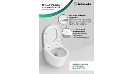 Унитаз подвесной Ambassador Ritz / 233K19004RS
