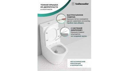 Унитаз напольный Ambassador Ritz / 237K19001RS (с сиденьем)