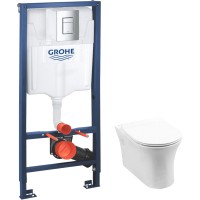 Унитаз подвесной с инсталляцией Aquanet Roll-W 210766 + 38772001