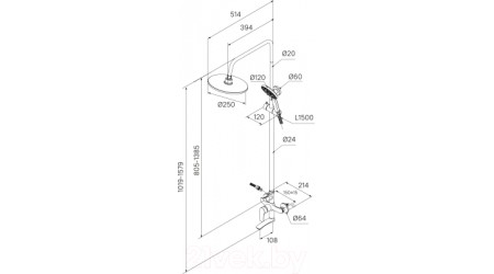 Душевая система Milardo Rora RORBL4FM06