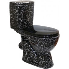 Унитаз напольный Rosa Лира Кракелюр (черный)