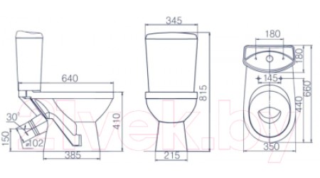 Унитаз напольный Rosa Комфорт Люкс (белый)