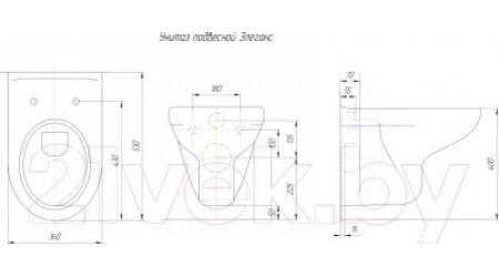 Унитаз подвесной Rosa Элеганс (белый)