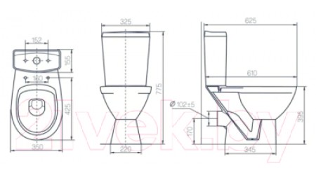 Унитаз напольный Rosa Соло Люкс