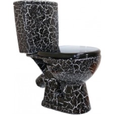 Унитаз напольный Rosa Уют Кракелюр (черный)