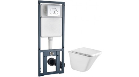 Унитаз подвесной с инсталляцией WeltWasser Rotbach 004 GL-WT + Marberg 410 RD