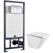 Унитаз подвесной с инсталляцией WeltWasser Rotbach 004 GL-WT + Marberg 507 RD