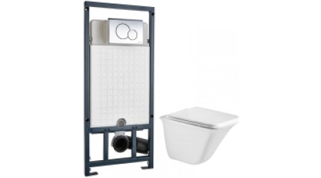 Унитаз подвесной с инсталляцией WeltWasser Rotbach 004 GL-WT + Marberg 507 RD 