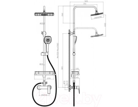 Душевая система Rossinka Silvermix RS27-45