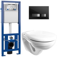Унитаз подвесной с инсталляцией Керамин Гранд R + S-IN-MZ-LINK_PRO + P-BU-MOV/Blg/Gl