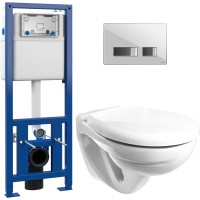 Унитаз подвесной с инсталляцией Керамин Гранд R + S-IN-MZ-LINK_PRO + P-BU-MOV/Whg/Gl