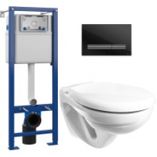 Унитаз подвесной с инсталляцией Керамин Гранд R + S-IN-MZ-VECTOR + P-BU-PIL/Blg/Gl