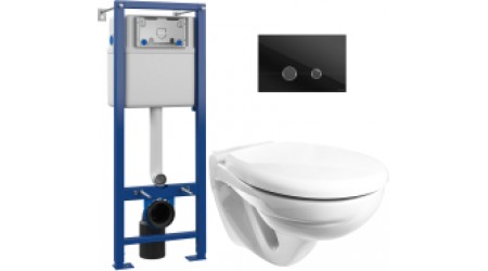 Унитаз подвесной с инсталляцией Керамин Гранд R + S-IN-MZ-VECTOR + P-BU-STE/Blg/Gl