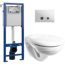 Унитаз подвесной с инсталляцией Керамин Гранд R + S-IN-MZ-VECTOR + P-BU-STE/Whg/Gl